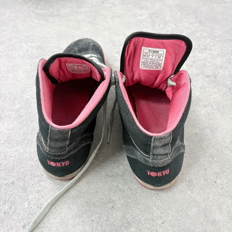 Black leather onitasuka tiger high top trainers