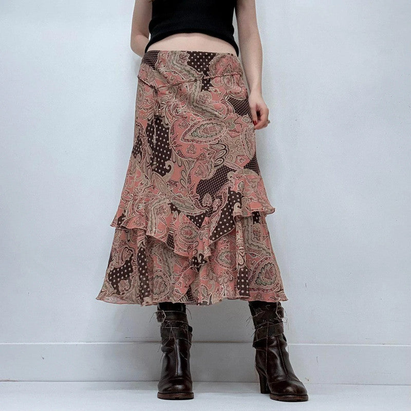 sheer ruffle asymmetric fairy skirt
