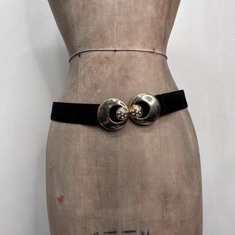 vintage gold chunky leather belt