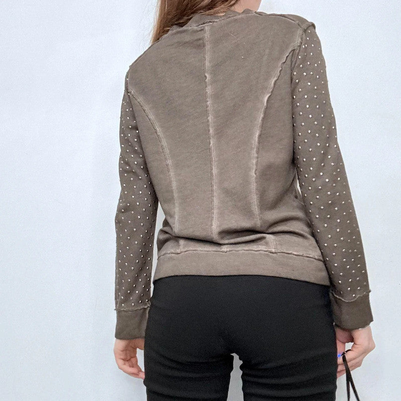 studded distressed flared top