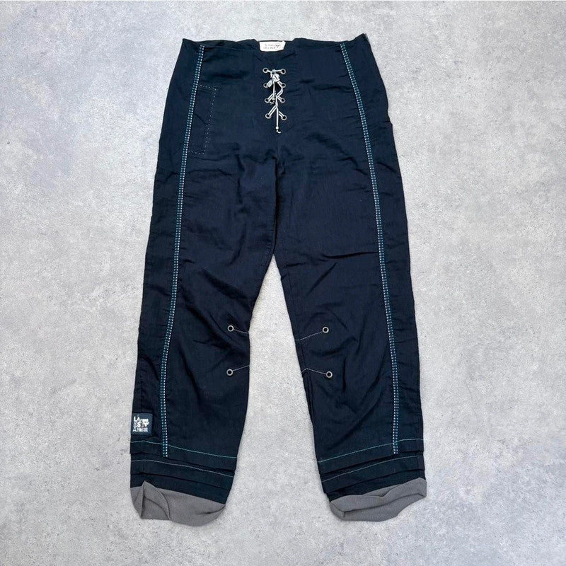 low-rise corset cropped pants