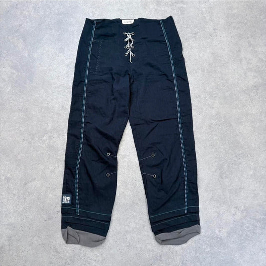 low-rise corset cropped pants