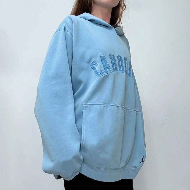 oversized baby blue varsity hoodie