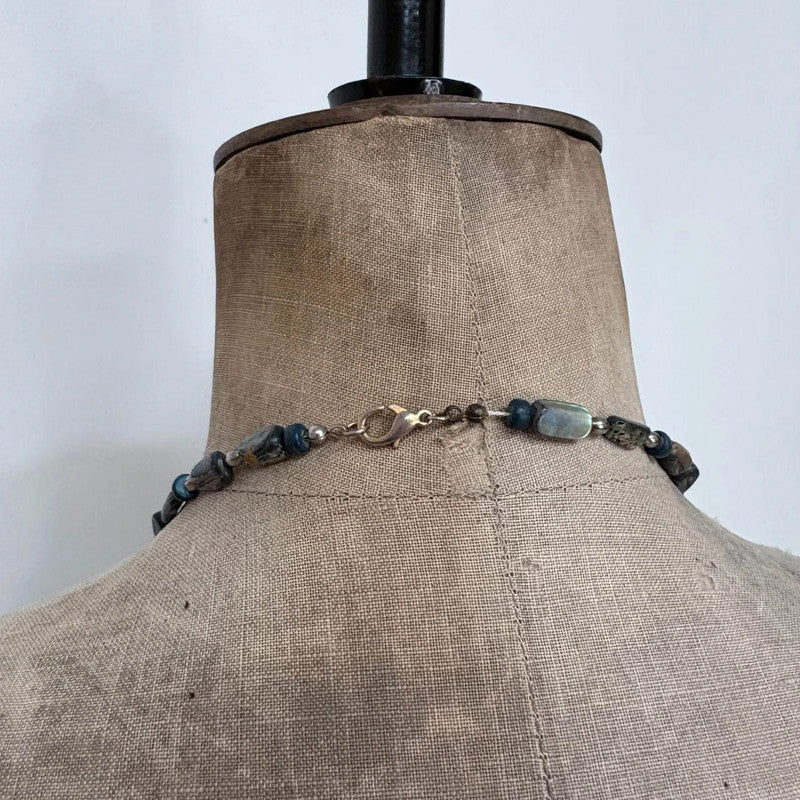beaded shell boho necklace