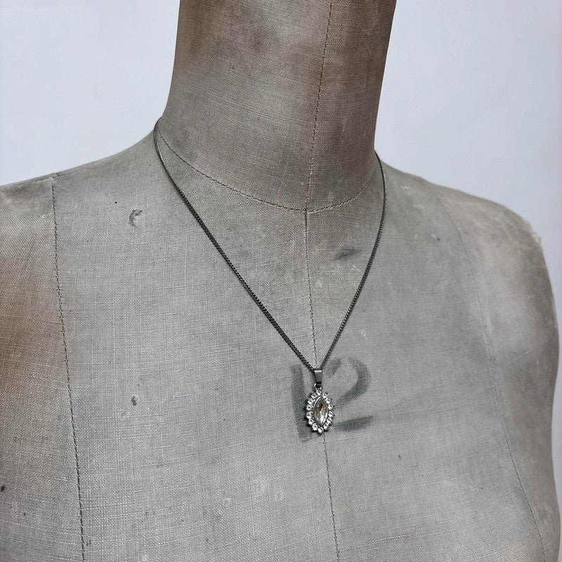 delicate silver diamond necklace