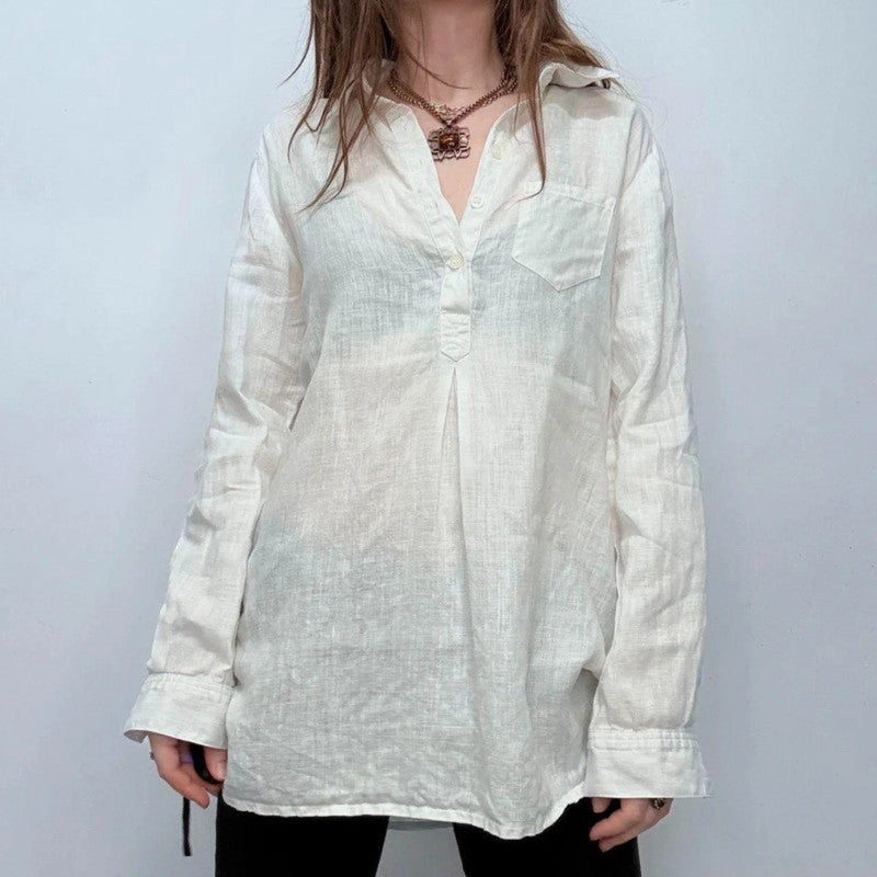 Vintage Saint james button up 100% linen shirt
