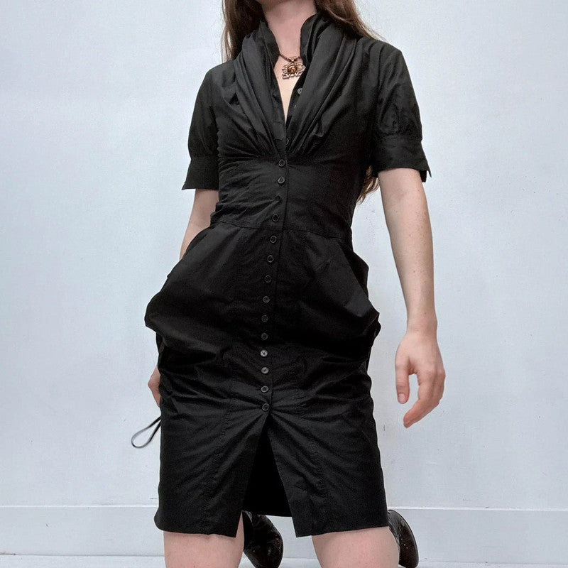 black puff corset gothic allsaints dress