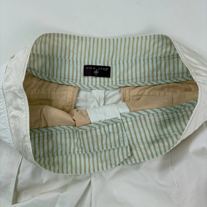 white wide leg flared trousers