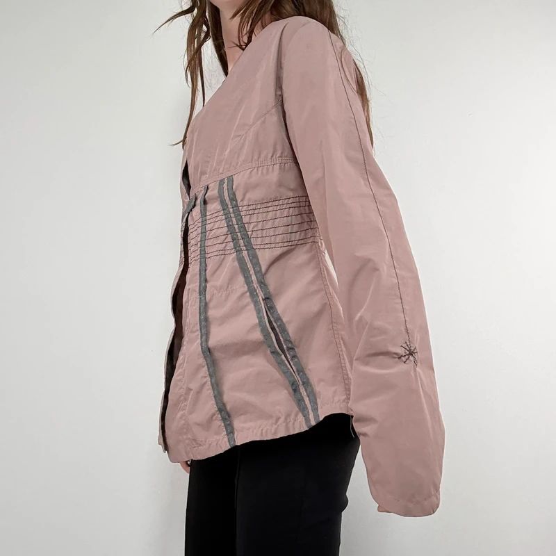 pink structured flared engineered shirt