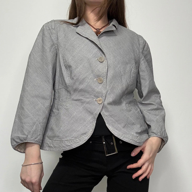 cropped pleated puff jacket
