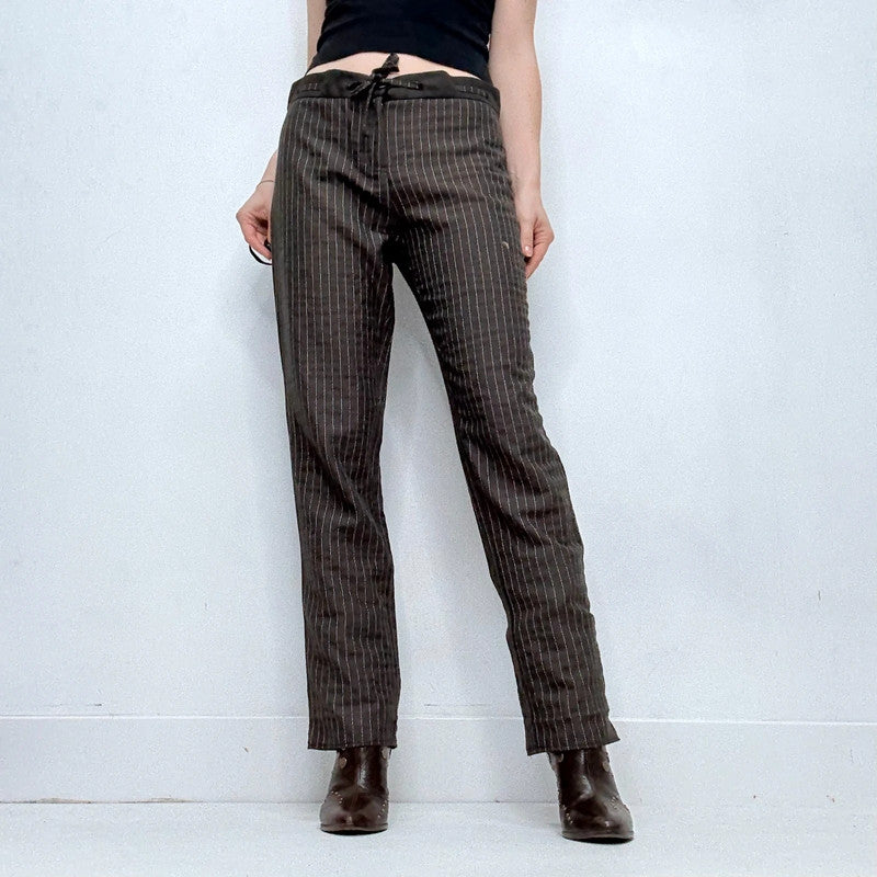 straight leg brown pinstripe Cop Copine trousers