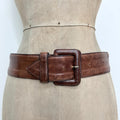 brown leather distressed thick belt