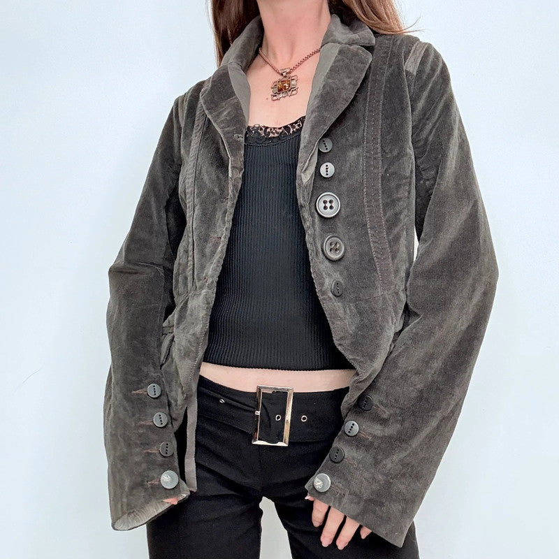 flared asymmetric military jacket