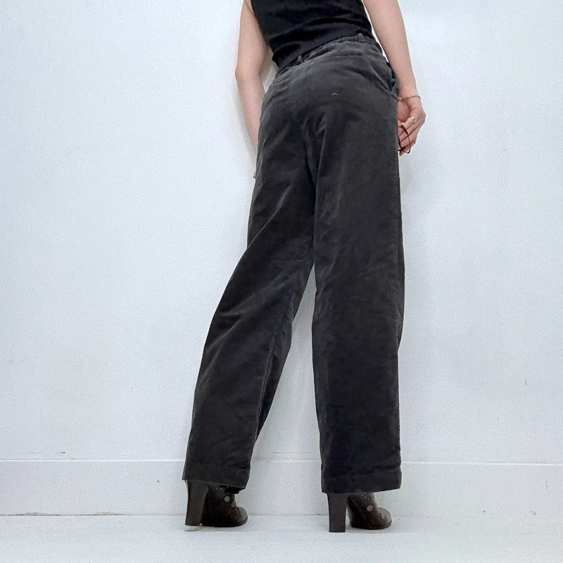 Grey cord uniqlo wide leg trousers