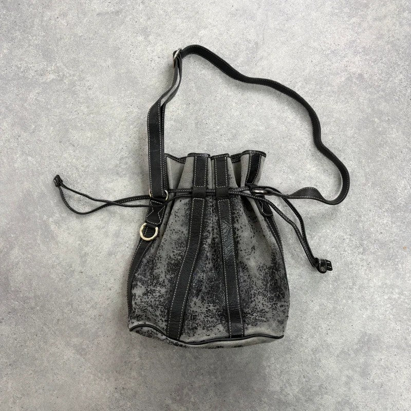 Vintage Lancel distressed leather Bucket bag