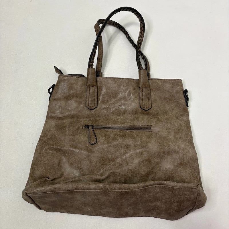 brown textured snake skin bag