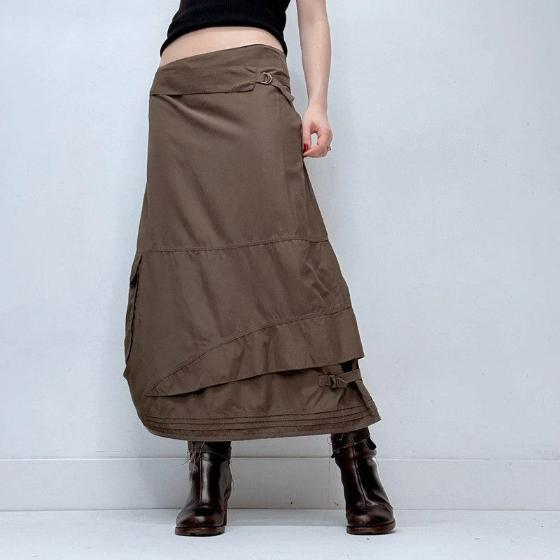 brown Cop Copine utility maxi skirt