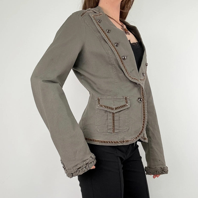 Napoleonic flared khaki jacket