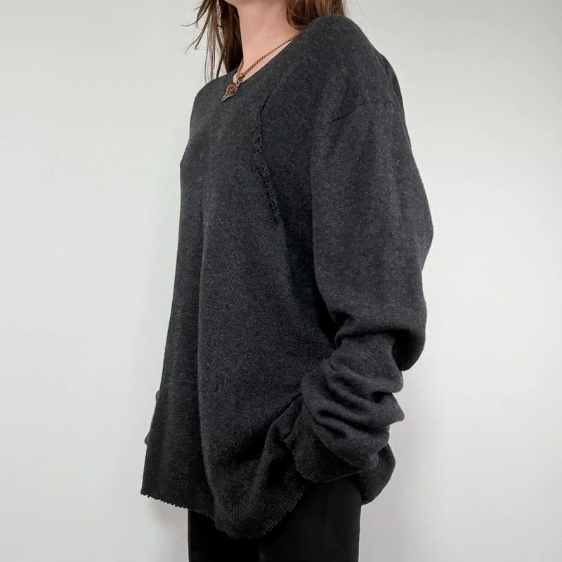 dark grey oversized wool knit