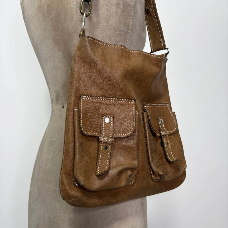 tan leather western bag