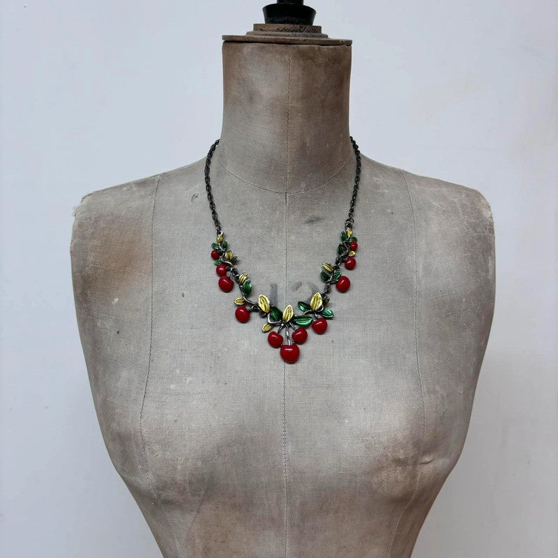 Cherry fruit necklace