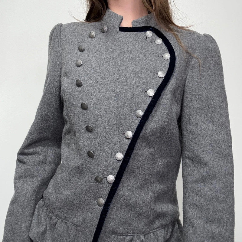 studded wool military napolionic jacket