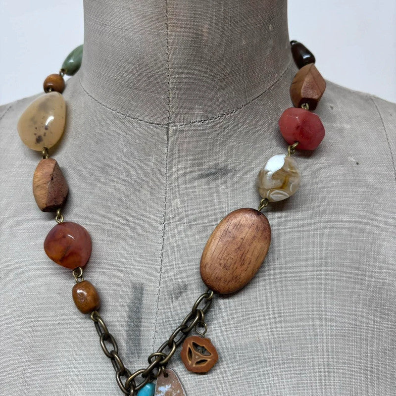layered chain crystal necklace