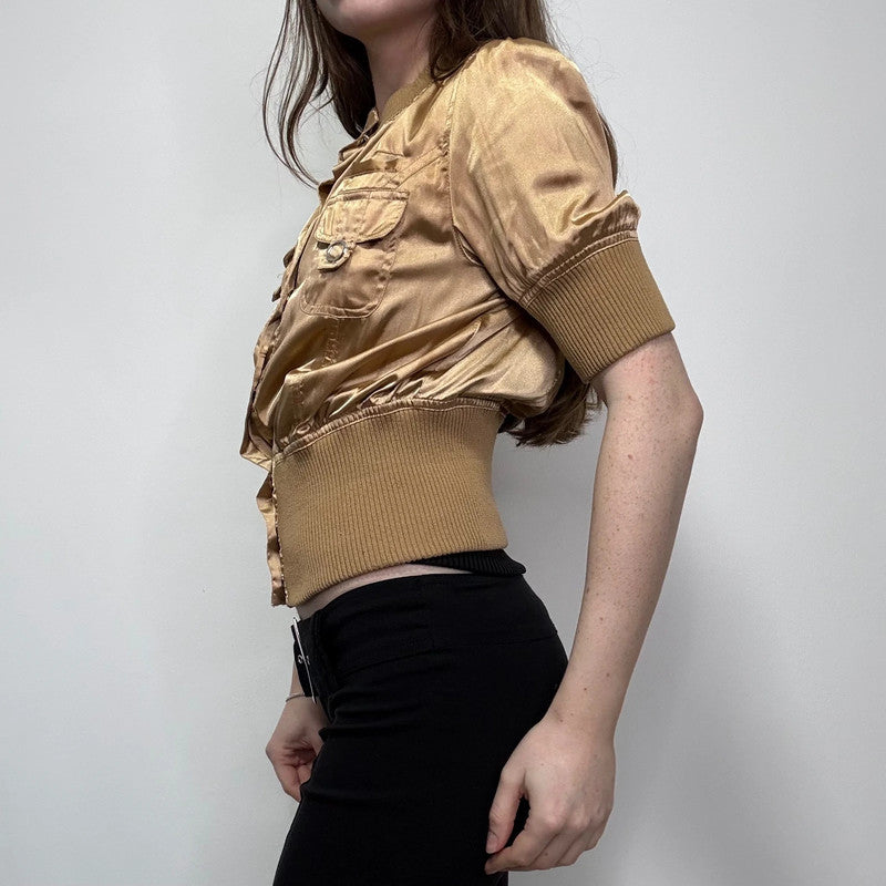 cropped fitted ribbed waistband jacket