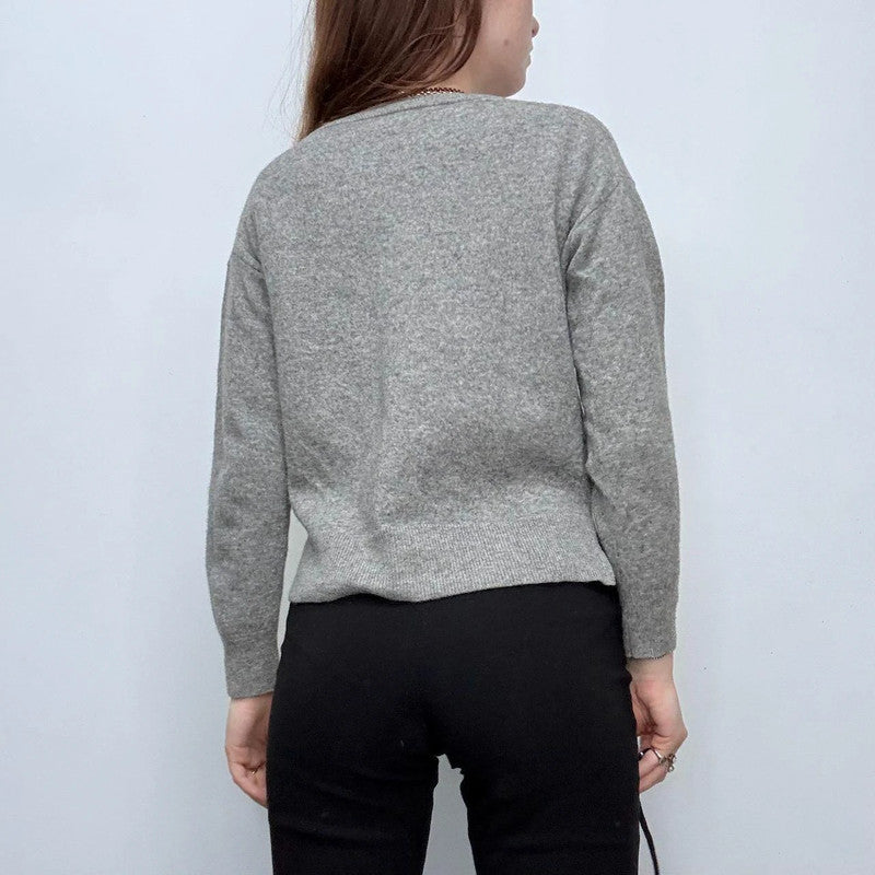 grey slouchy wool knitted jumper