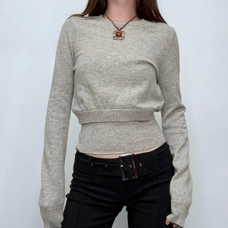 grey cashmere layered jumper