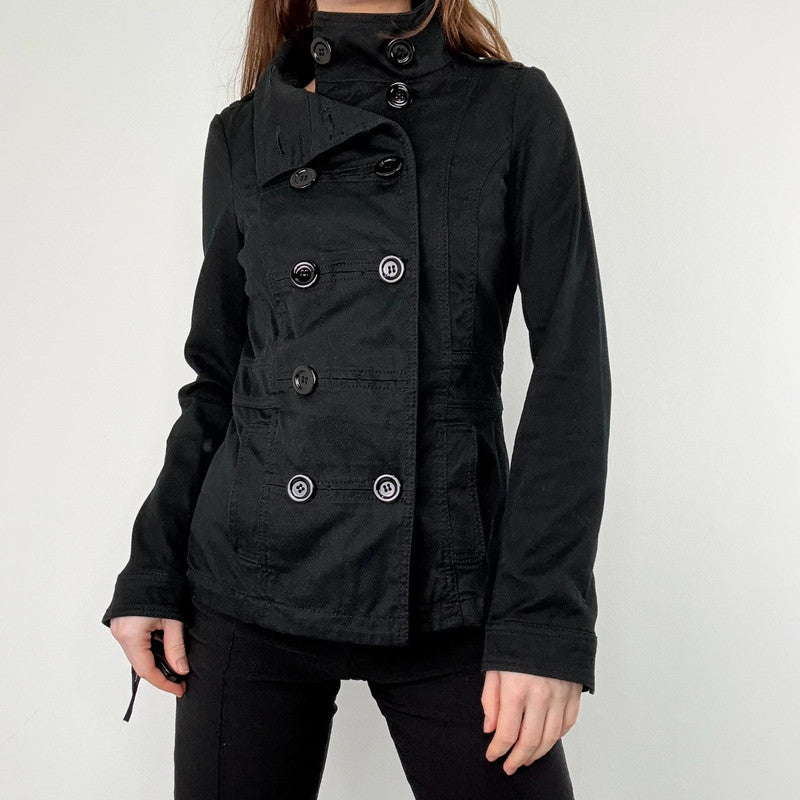black asymmetric military jacket