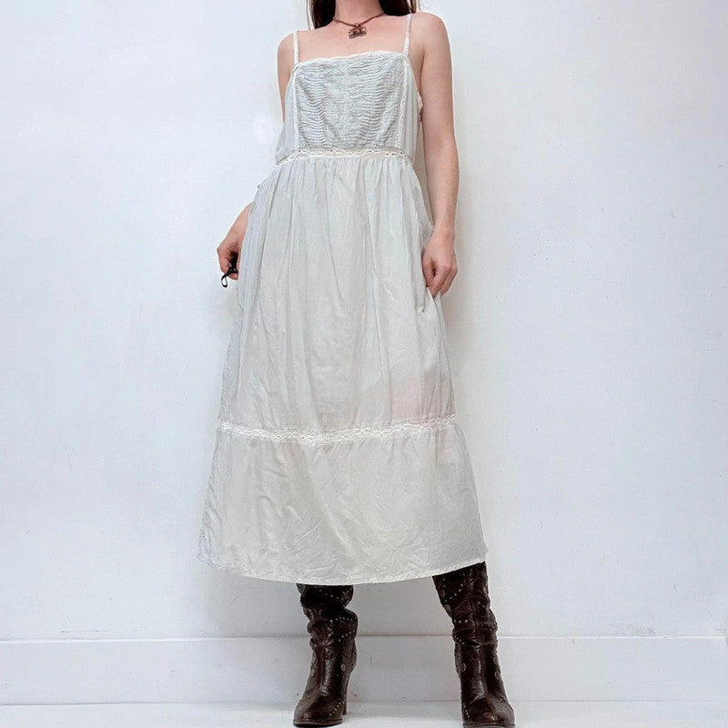 baby blue lace cotton maxi dress