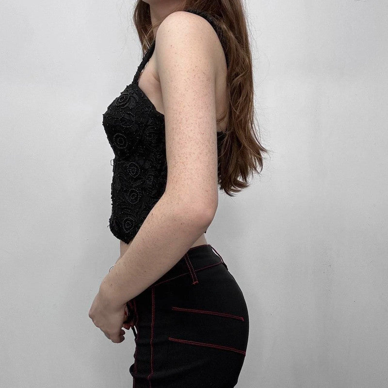 beaded gothic corset vest