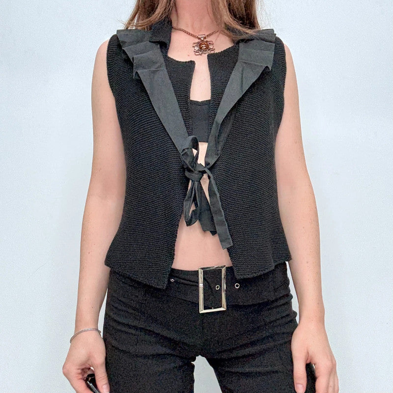 Cop Copine black knitted cropped vest