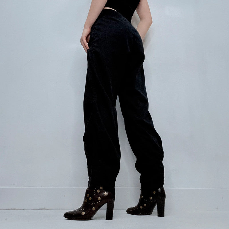black pleated draped Cop Copine trousers