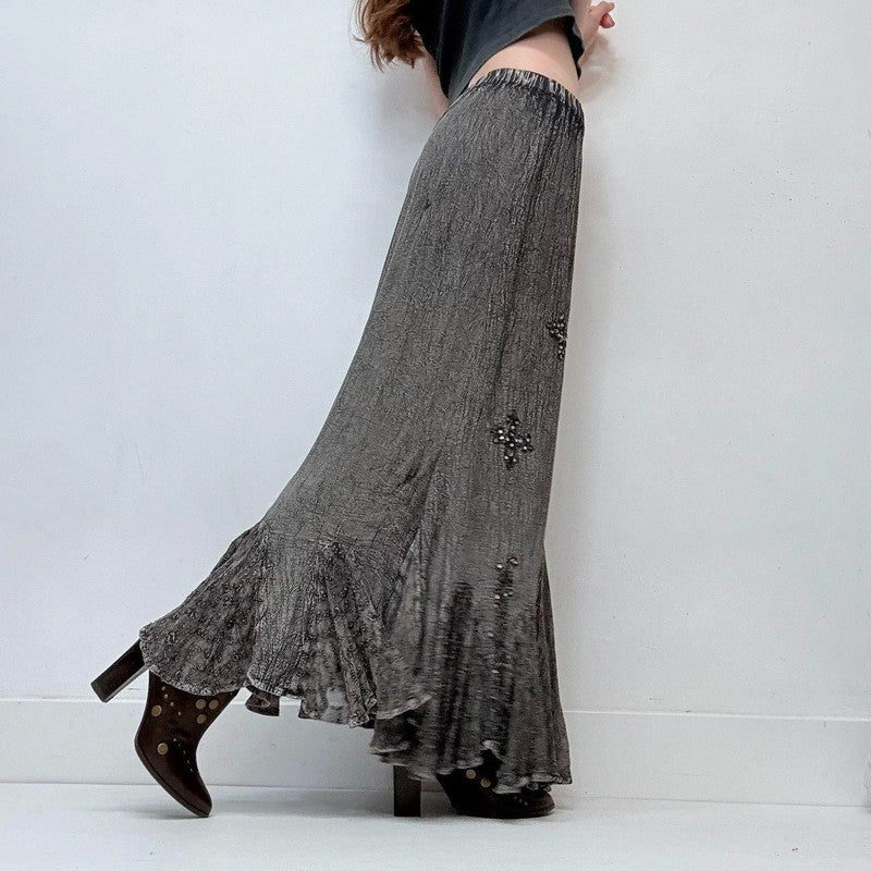 distressed grey boho fairy skirt