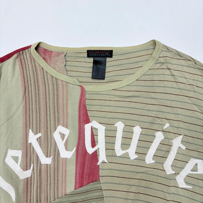 Custo Barcelona pinstripe khaki t-shirt