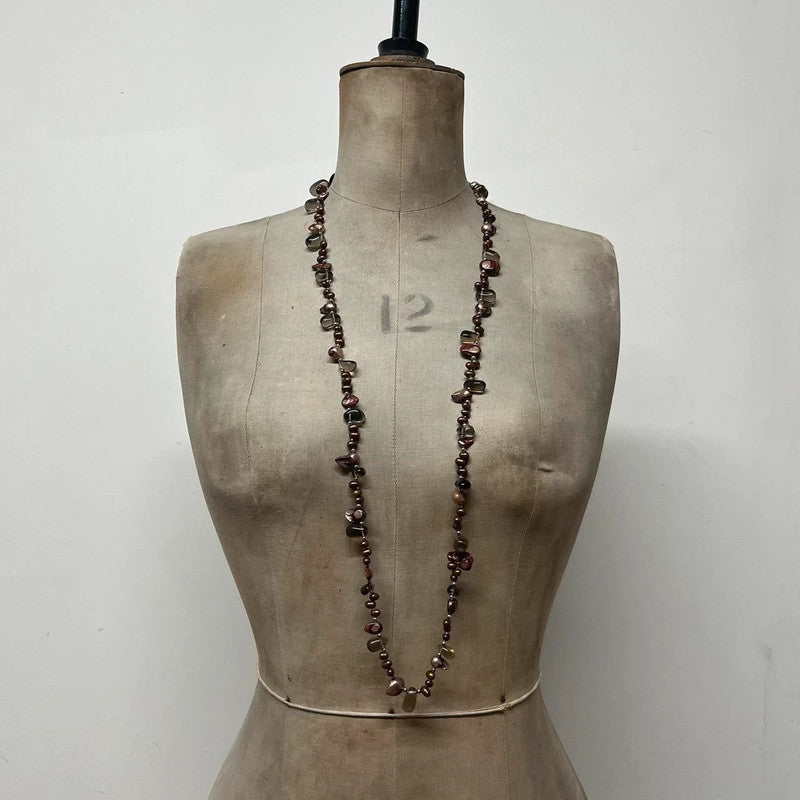grunge pearl crystal necklace