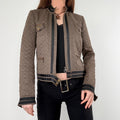 quilted khaki cropped boxy jacket
