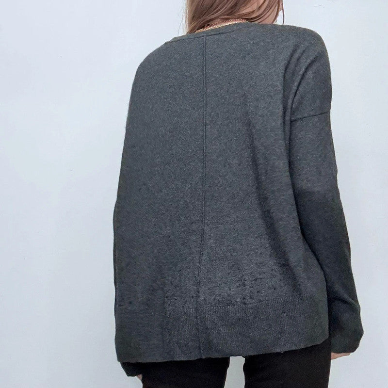 grey slouchy batwing jumper