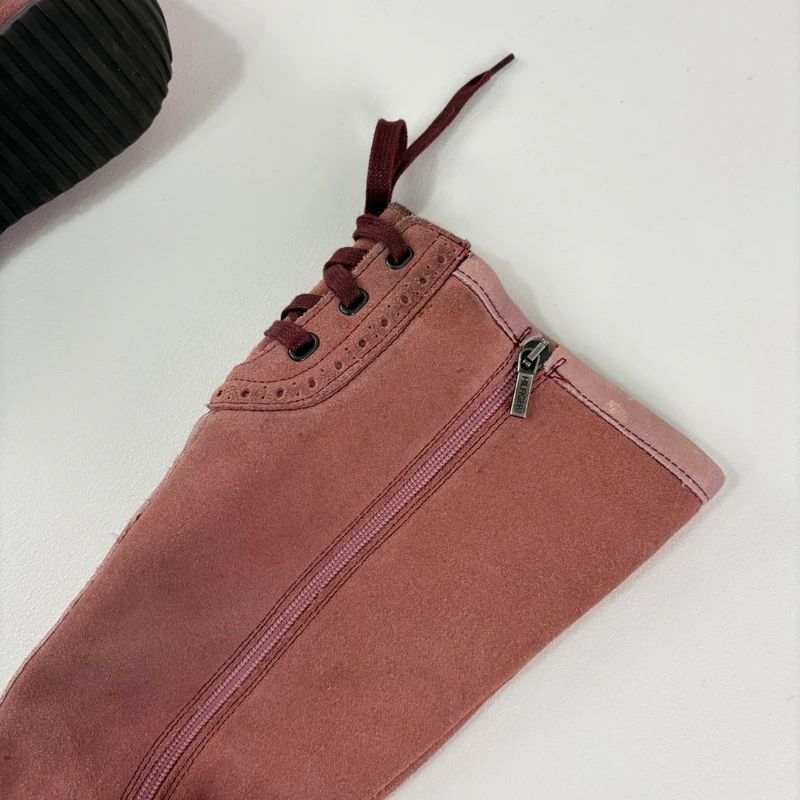 pink suede corset boxing boots
