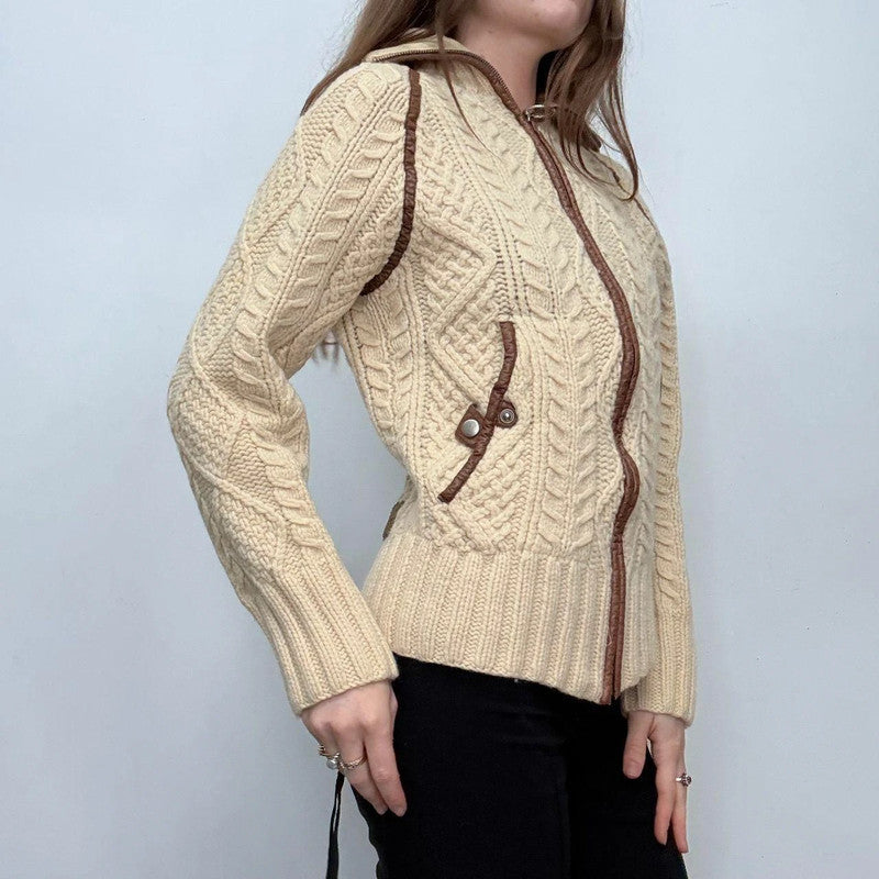 wool cable knit Diesel cardigan