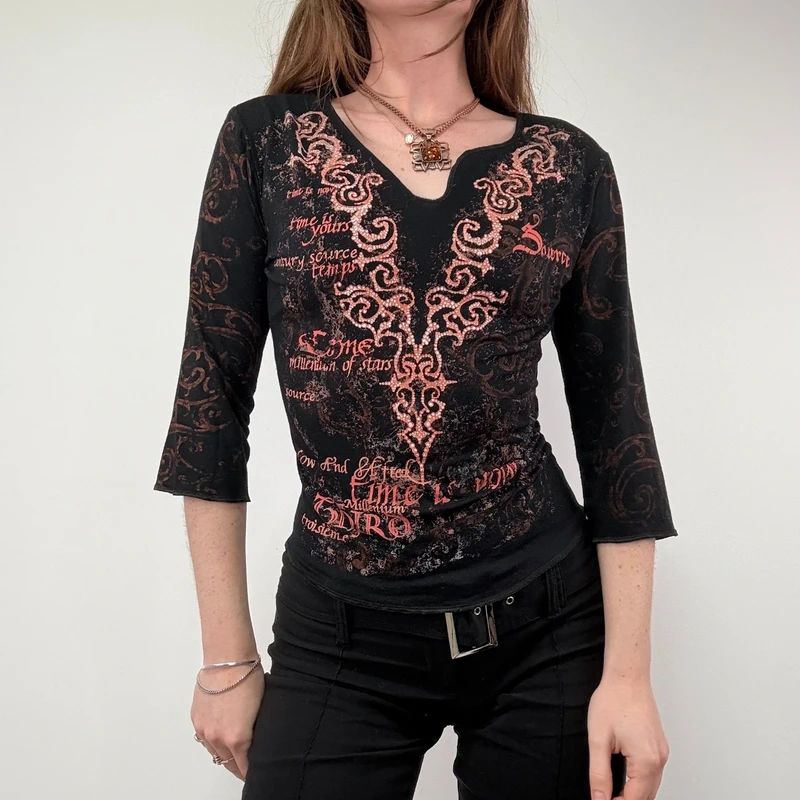 Black Graphic Grunge T-Shirt