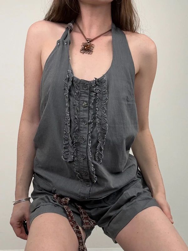 Cop copine slouchy drop waist shorts romper