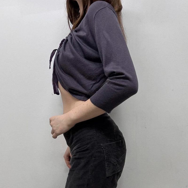 ribbon cinched bow cardigan