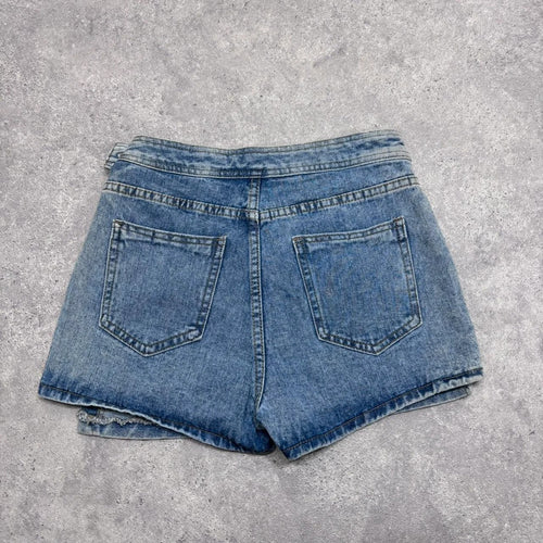 asymmetric denim skort