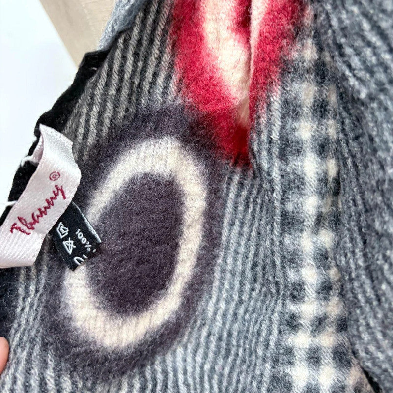 striped patterned wool scarf