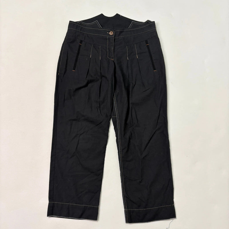 black cop copine pleated trousers
