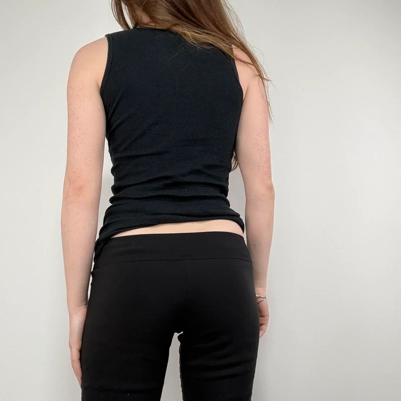 Graphic print I love LA black ribbed vest top