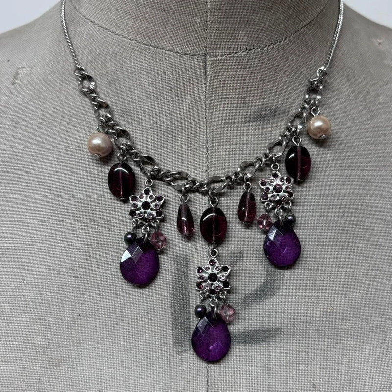 Flower chandelier chain necklace